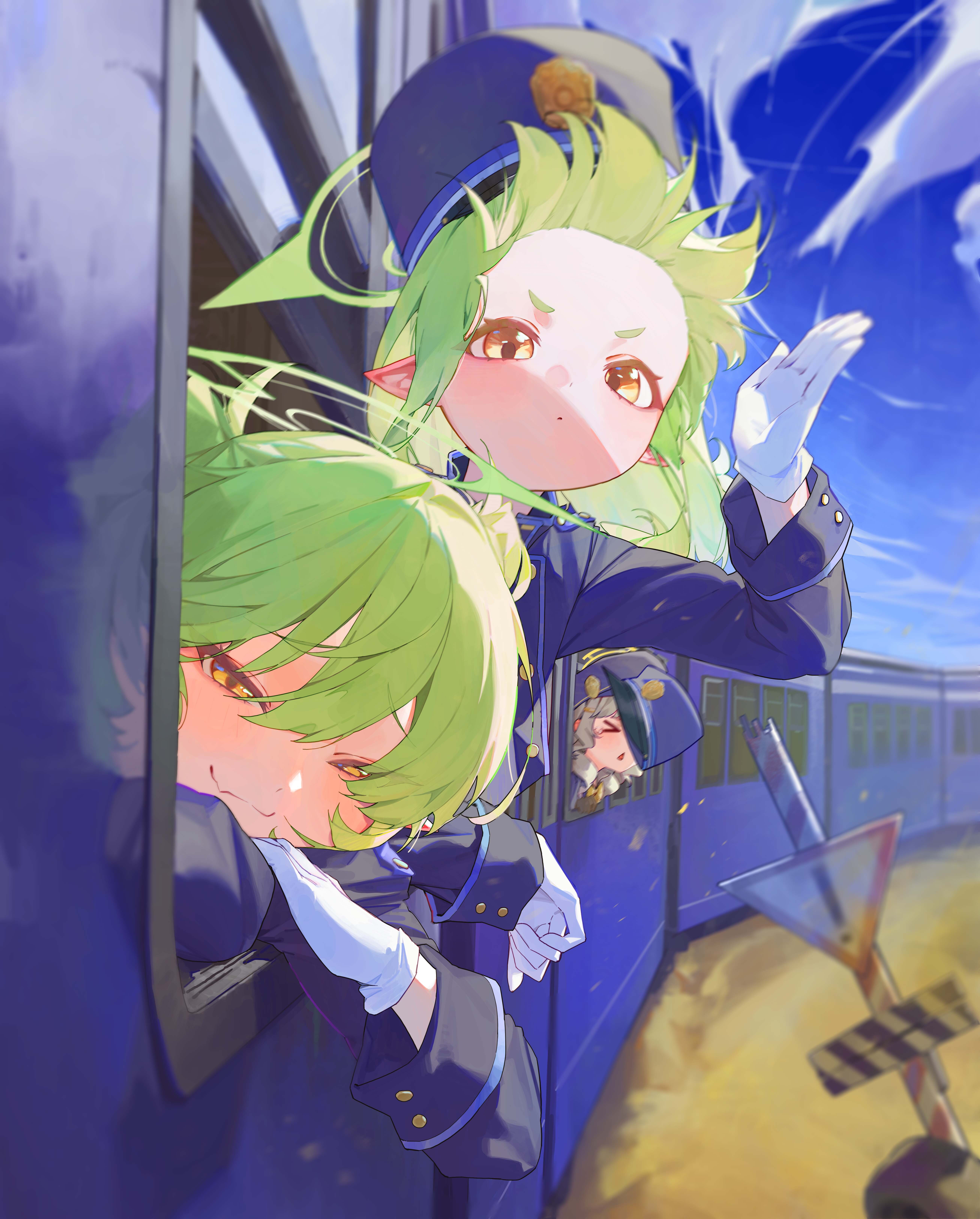 Hikari (Blue Archive) & Nozomi (Blue Archive) & Aoba (Blue Archive) from Blue Archive drawn by Ikky
