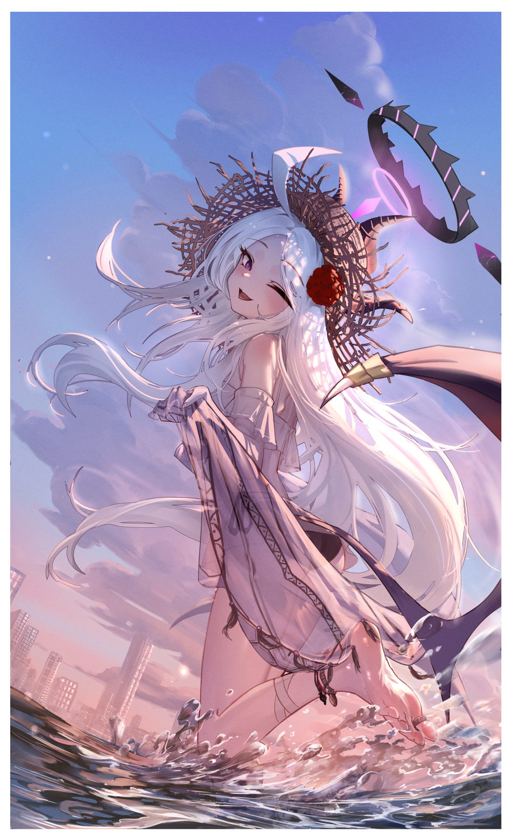 Hina (Blue Archive) from Blue Archive drawn by Keji133